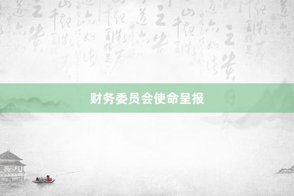 财务委员会使命呈报